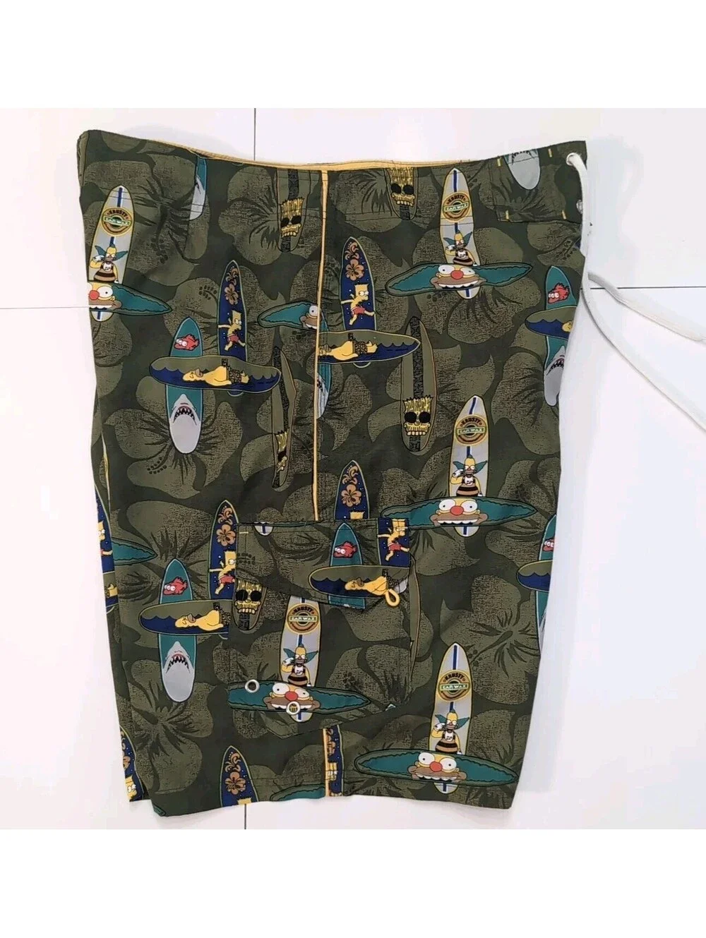 Vintage Simpsons Board Shorts Bathing Suit 2004 Mens Sz 36 Graphic Surf Board